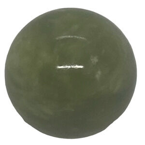 Vintage 2” Round Paperweight Green White Swirl Jadeite Jade Marble Estate